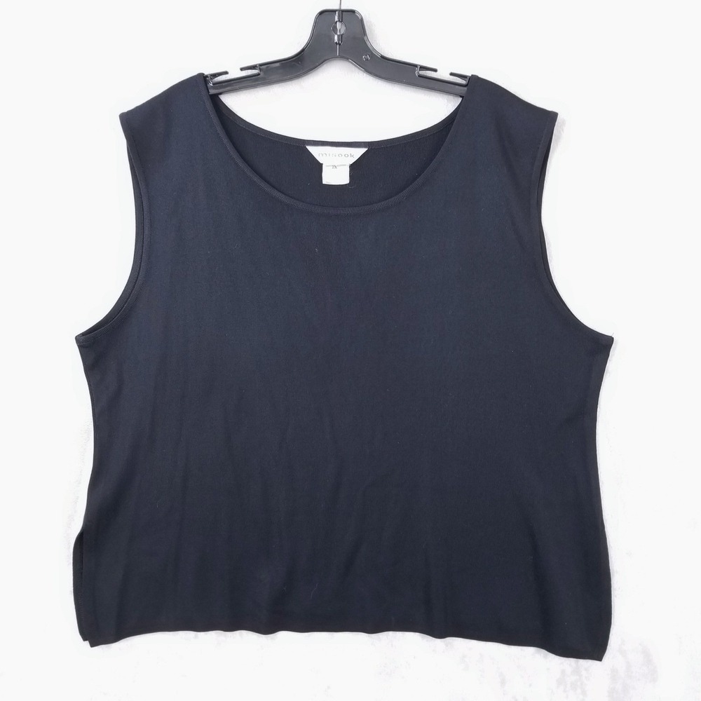 Misook Woman Tank Top Black Sleeveless Knit Shell Plus Size 2X Layering